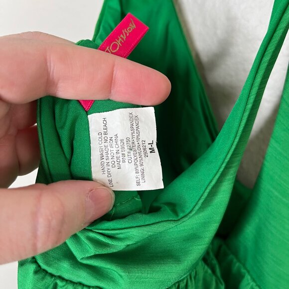 Betsey Johnson Swim Kelly Green Retro Swim Cover Dress M-L - Picture 6 of 9